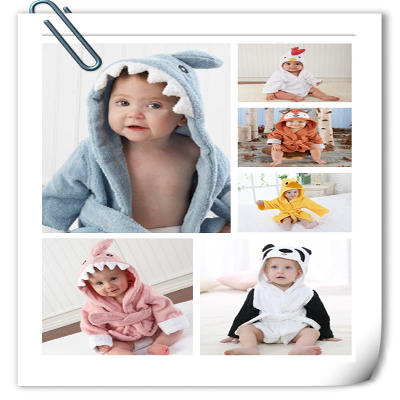 Peignoir absorbant à capuche pour enfants en forme d'animal