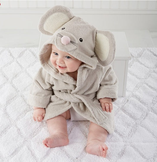 Peignoir absorbant à capuche pour enfants en forme d'animal