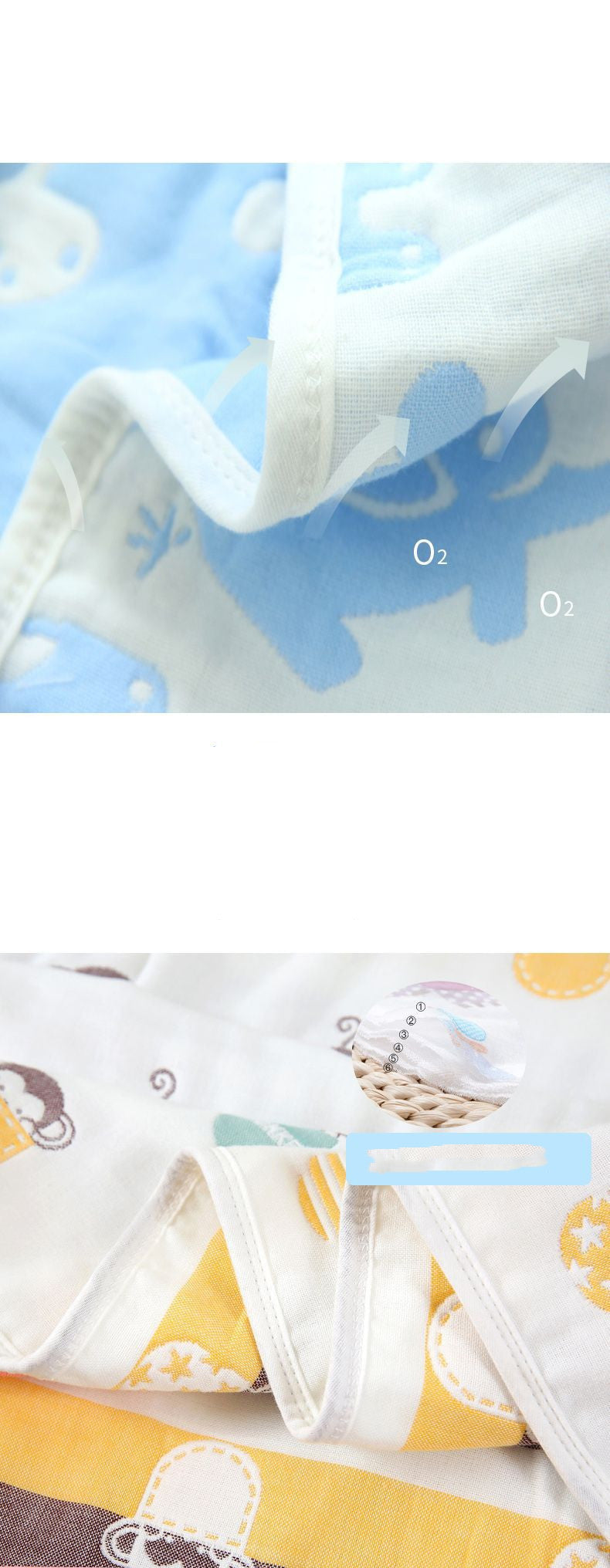 Lot de 4 couvertures d'emmaillotage en coton pour bébé et nouveau-né