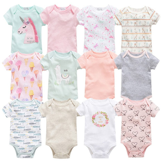 Grenouillère bébé trois pièces ensemble nouveau pull à manches courtes en coton vêtements bébé vêtements